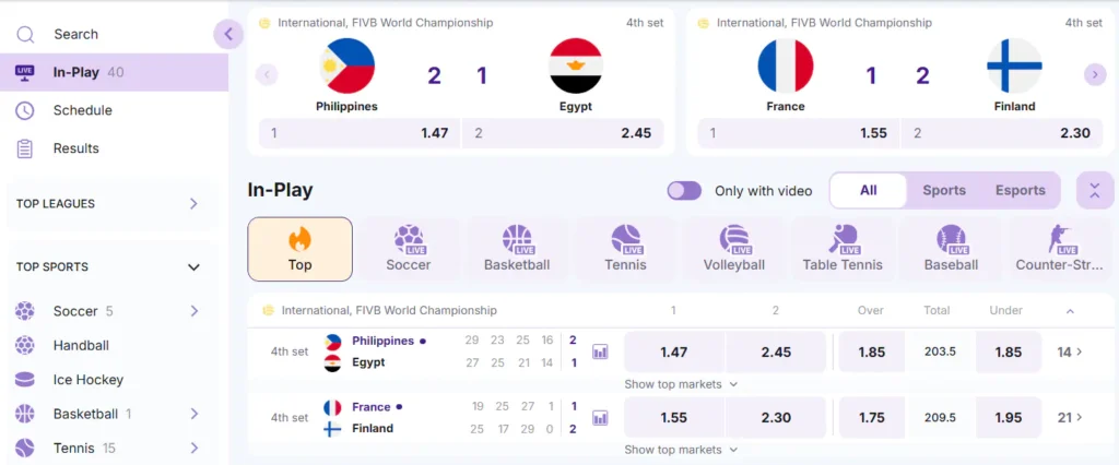 Live betting at CrownSlots